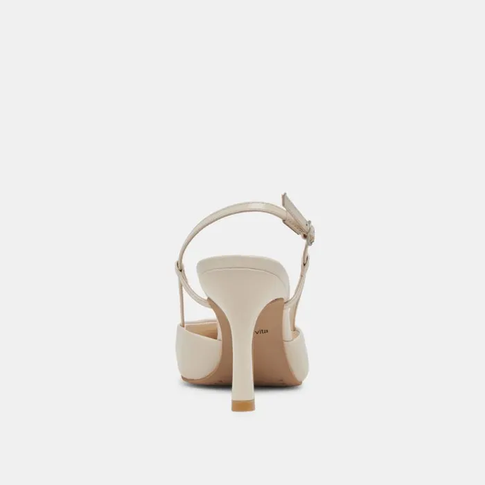 Dolce Vita Kim Heels Ivory Crinkle Patent Women Heels