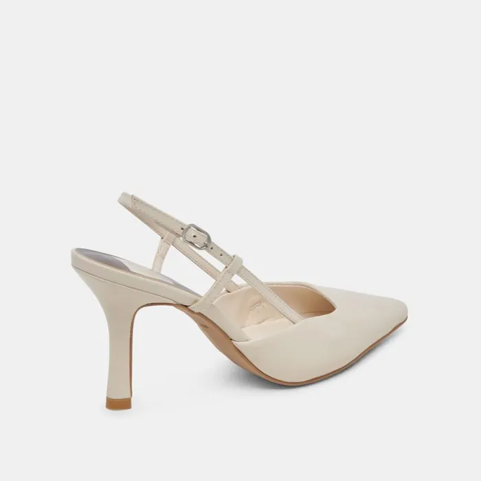 Dolce Vita Kim Heels Ivory Crinkle Patent Women Heels
