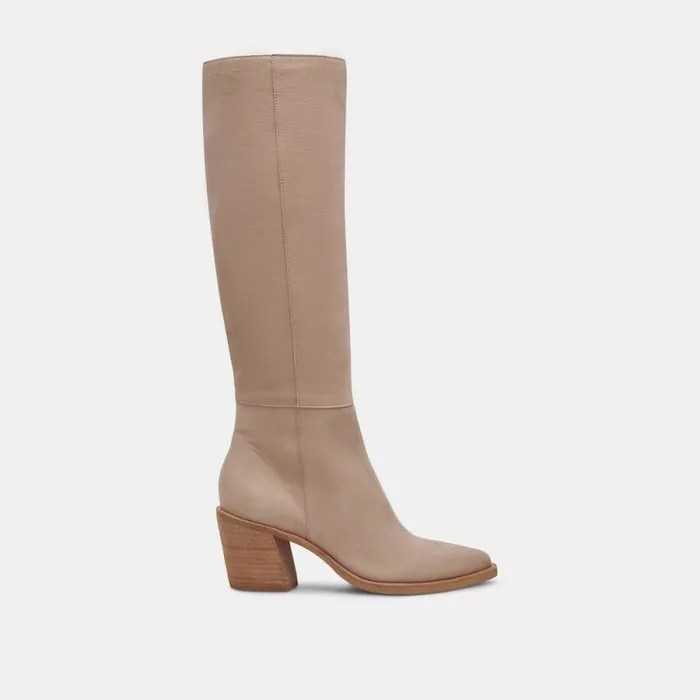 Dolce Vita Kristy Boots Taupe Leather Women Boots and Booties