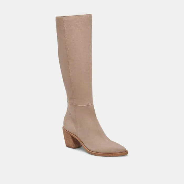 Dolce Vita Kristy Boots Taupe Leather Women Boots and Booties