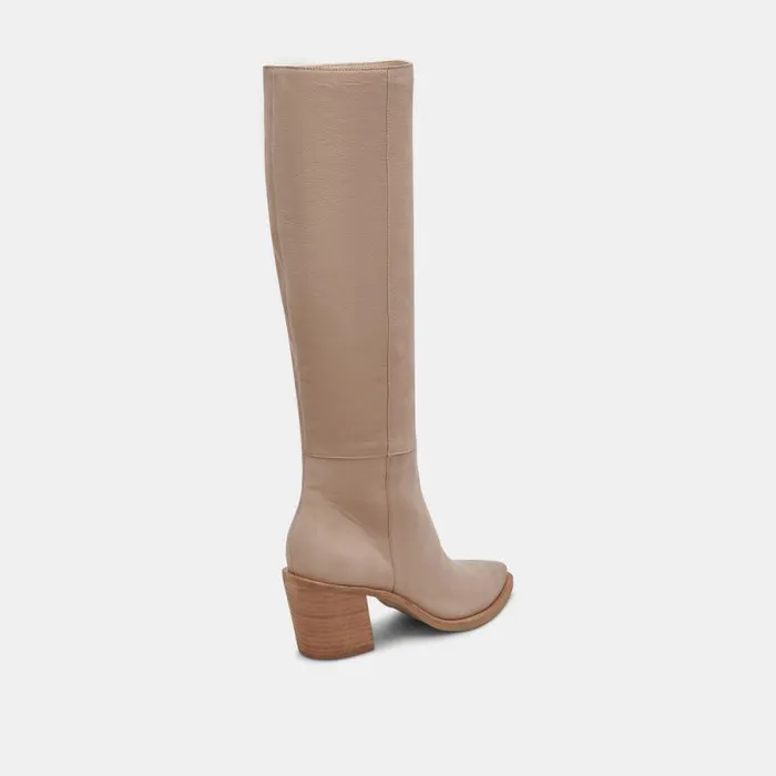 Dolce Vita Kristy Boots Taupe Leather Women Boots and Booties