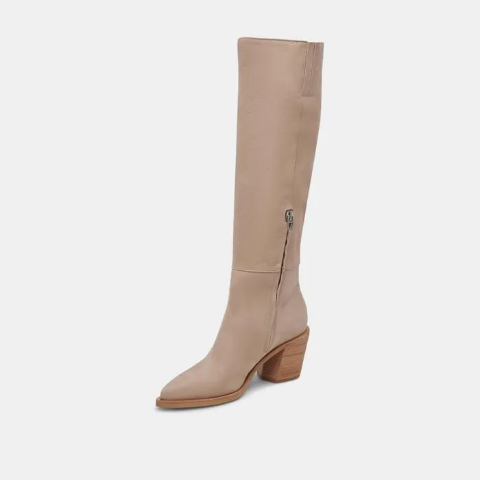 Dolce Vita Kristy Boots Taupe Leather Women Boots and Booties