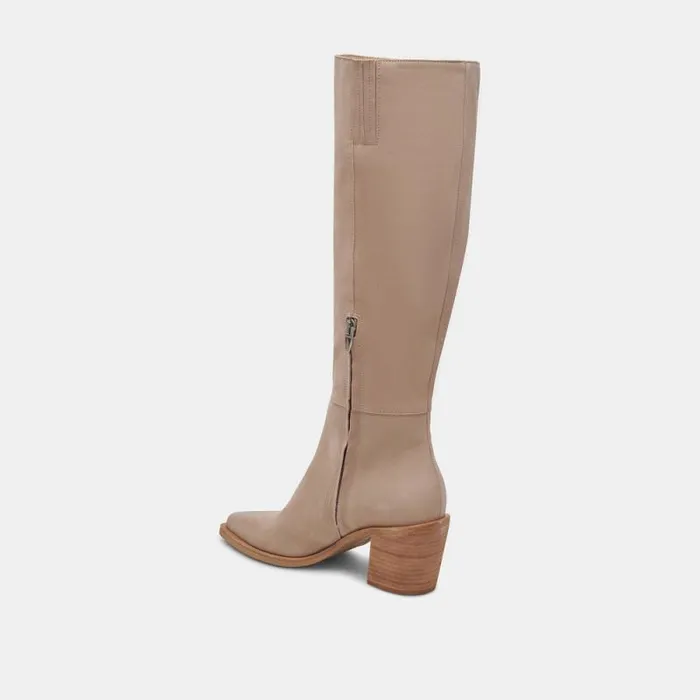 Dolce Vita Kristy Boots Taupe Leather Women Boots and Booties