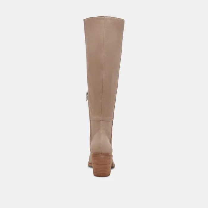 Dolce Vita Kristy Boots Taupe Leather Women Boots and Booties