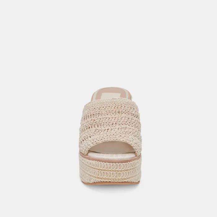 Dolce Vita Ladin Heels Ivory Woven Women Sandals