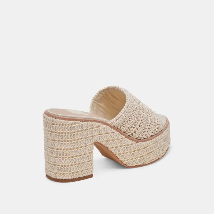 Dolce Vita Ladin Heels Ivory Woven Women Sandals