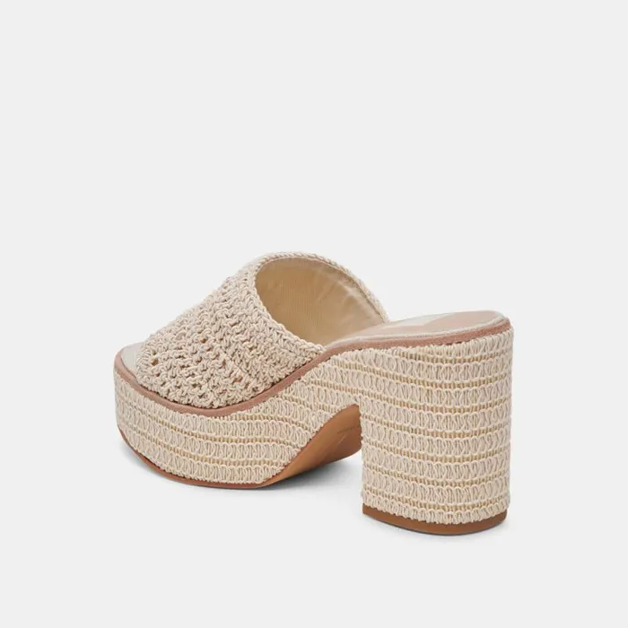 Dolce Vita Ladin Heels Ivory Woven Women Sandals