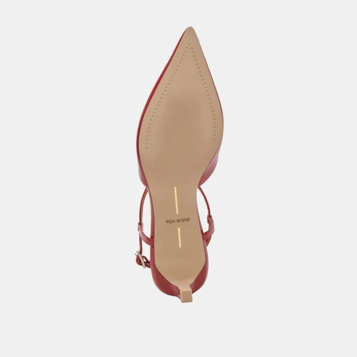 Dolce Vita Lavon Heels Red Crinkle Patent Women Heels