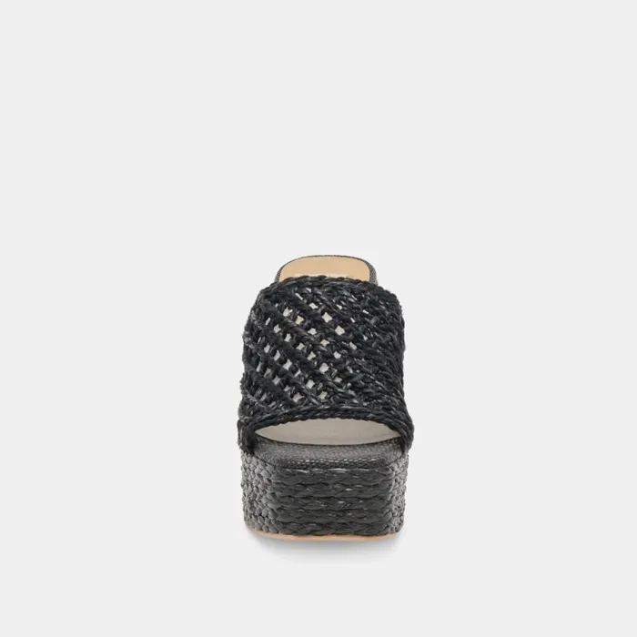 Dolce Vita Lisha Heels Onyx Raffia Women Heels