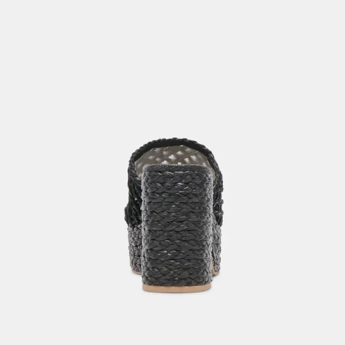 Dolce Vita Lisha Heels Onyx Raffia Women Heels