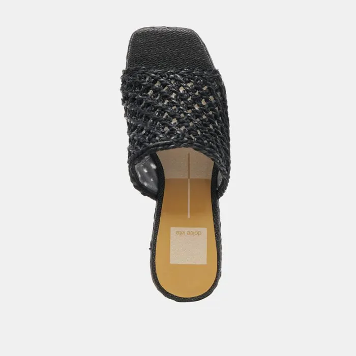 Dolce Vita Lisha Heels Onyx Raffia Women Heels