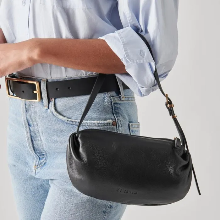 Dolce Vita Livi Shoulder Bag Black Leather Women Handbags