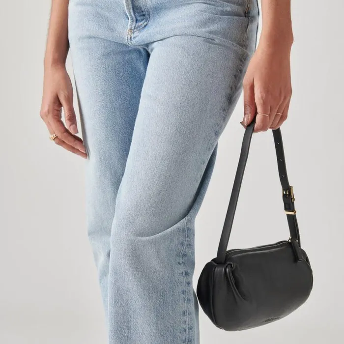 Dolce Vita Livi Shoulder Bag Black Leather Women Handbags