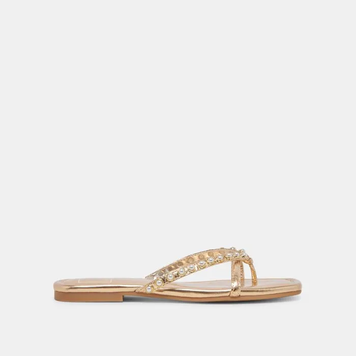 Dolce Vita Lucca Pearl Sandals Gold Pearls Women Sandals
