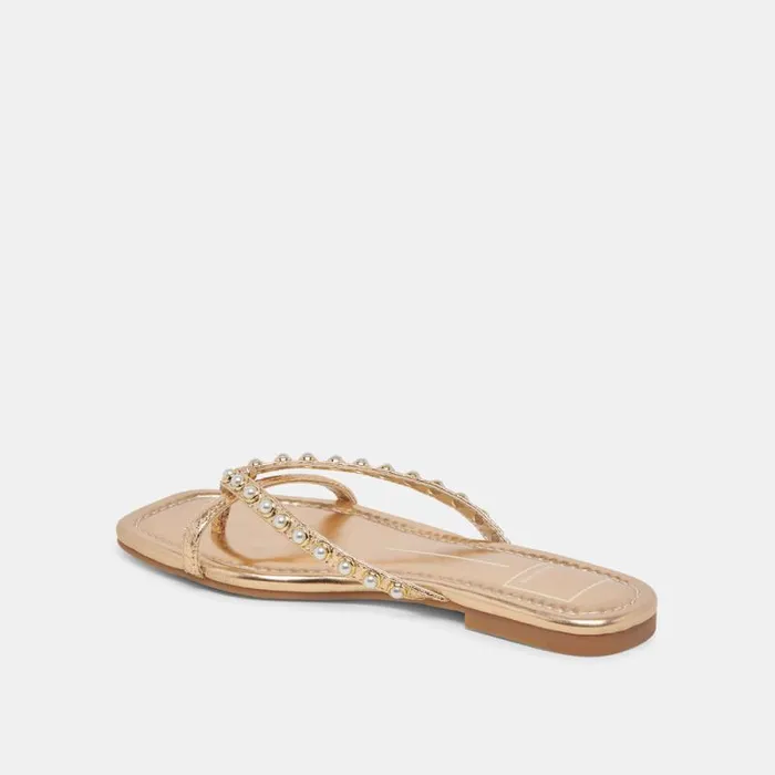 Dolce Vita Lucca Pearl Sandals Gold Pearls Women Sandals