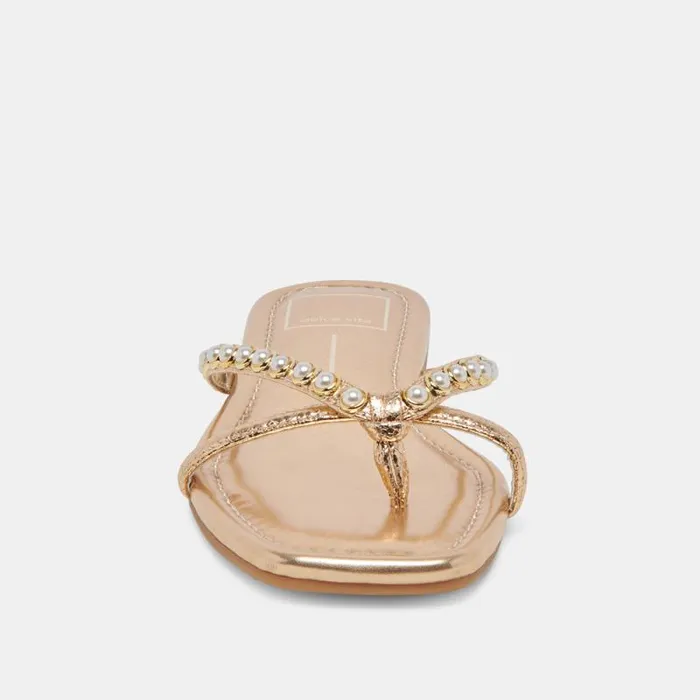Dolce Vita Lucca Pearl Sandals Gold Pearls Women Sandals