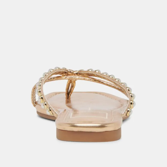 Dolce Vita Lucca Pearl Sandals Gold Pearls Women Sandals