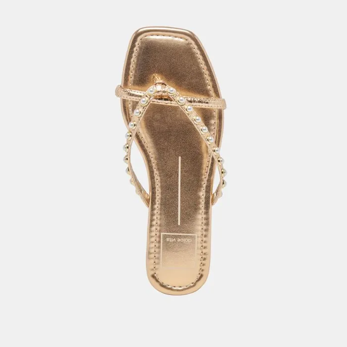 Dolce Vita Lucca Pearl Sandals Gold Pearls Women Sandals