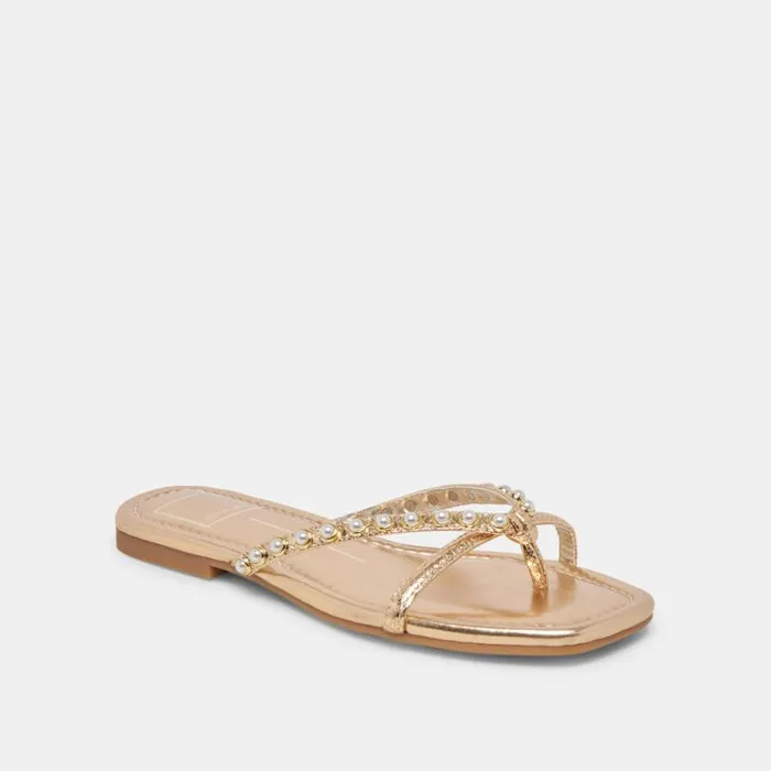 Dolce Vita Lucca Pearl Sandals Gold Pearls Women Sandals