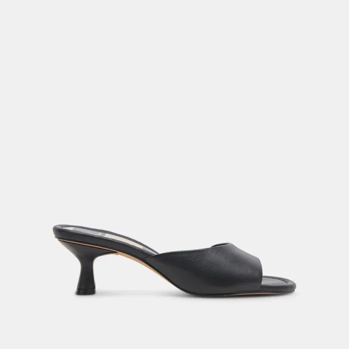 Dolce Vita Macoy Heels Black Leather Women Sandals