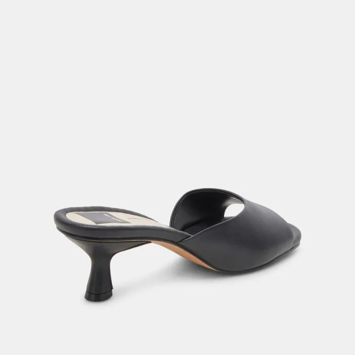 Dolce Vita Macoy Heels Black Leather Women Sandals