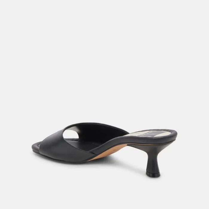 Dolce Vita Macoy Heels Black Leather Women Sandals