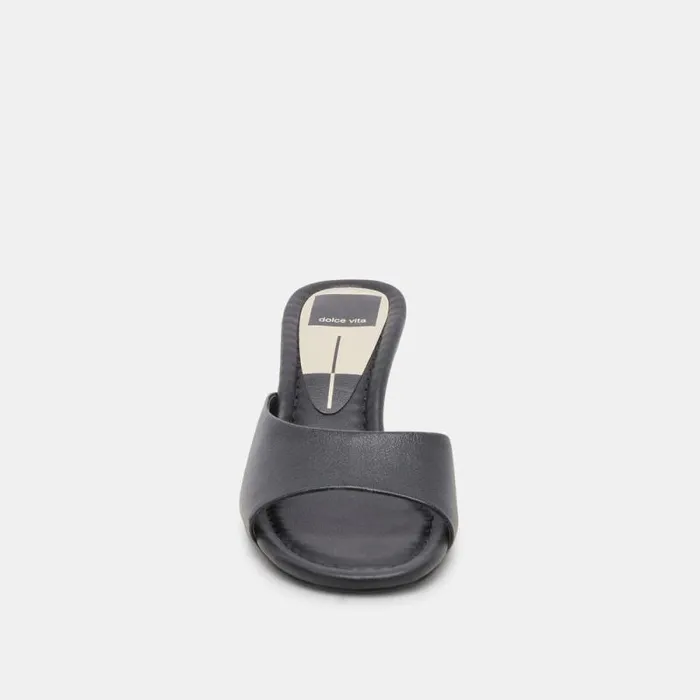 Dolce Vita Macoy Heels Black Leather Women Sandals