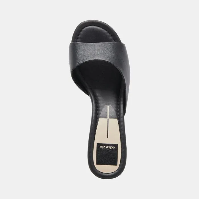 Dolce Vita Macoy Heels Black Leather Women Sandals