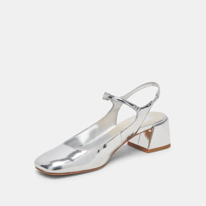 Dolce Vita Maggi Heels Silver Specchio Stella Women Heels