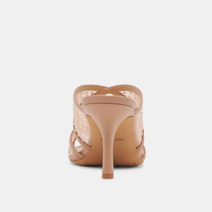 Dolce Vita Mandel Pearl Heels Cocoa Mesh Women Heels