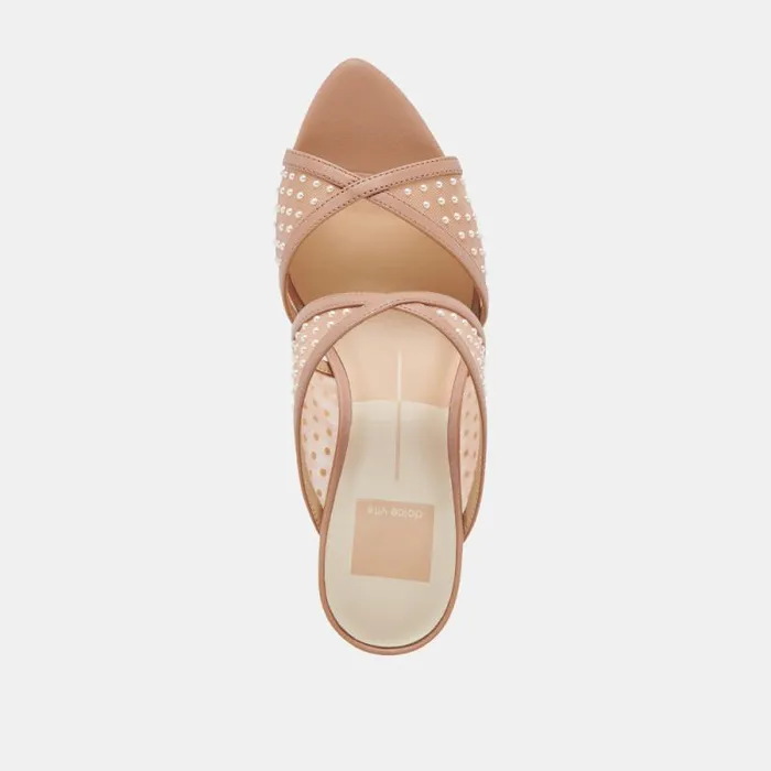 Dolce Vita Mandel Pearl Heels Cocoa Mesh Women Heels