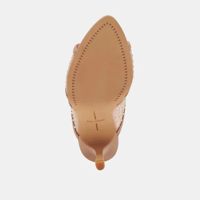 Dolce Vita Mandel Pearl Heels Cocoa Mesh Women Heels