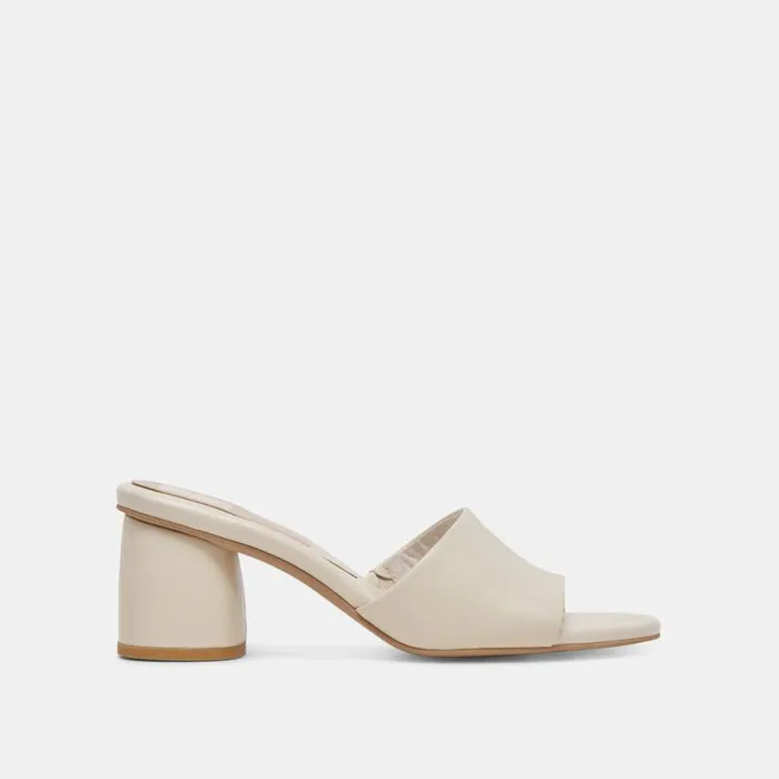 Dolce Vita Minny Dress Heels Ivory Leather Women Sandals