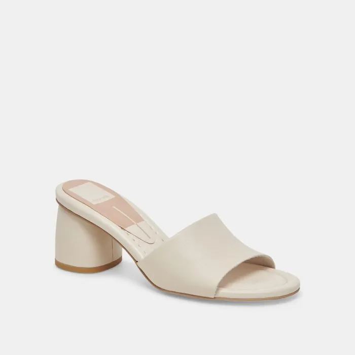 Dolce Vita Minny Dress Heels Ivory Leather Women Sandals