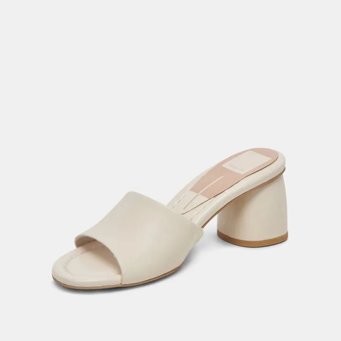 Dolce Vita Minny Dress Heels Ivory Leather Women Sandals