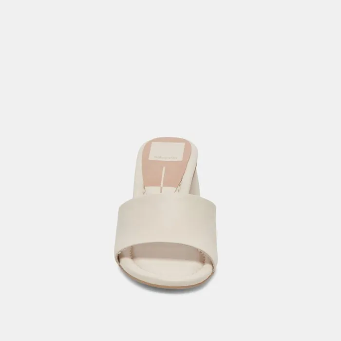 Dolce Vita Minny Dress Heels Ivory Leather Women Sandals