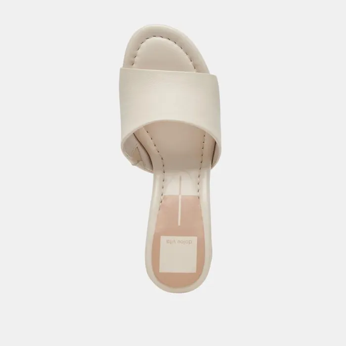 Dolce Vita Minny Dress Heels Ivory Leather Women Sandals