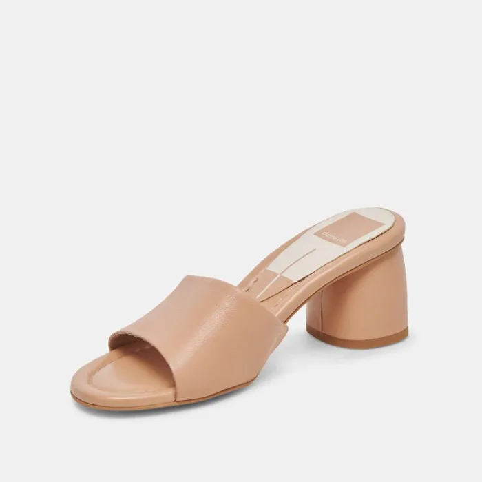 Dolce Vita Minny Dress Heels Tan Leather Women Heels