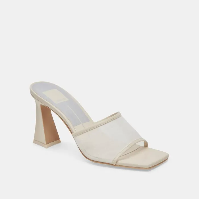 Dolce Vita Narda Heels Ivory Mesh Women Heels