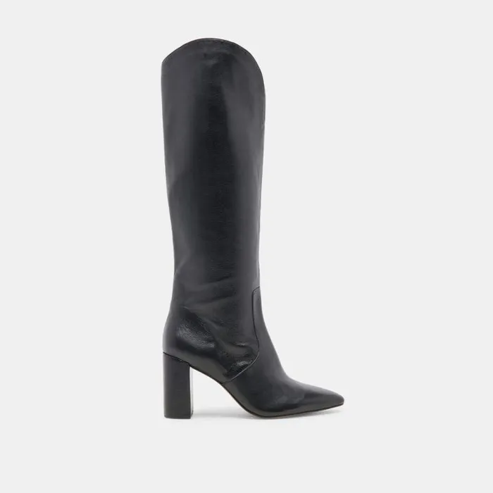 Dolce Vita Nedi Boots Black Leather Women Boots and Booties