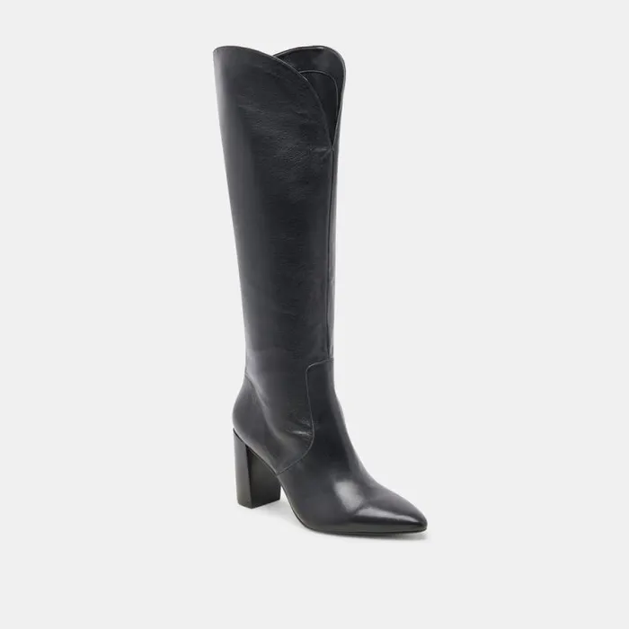 Dolce Vita Nedi Boots Black Leather Women Boots and Booties