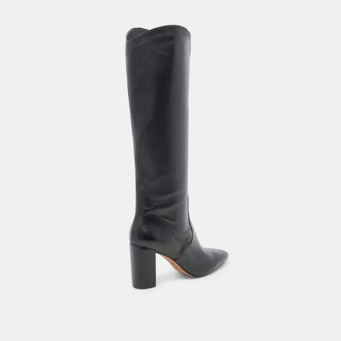 Dolce Vita Nedi Boots Black Leather Women Boots and Booties