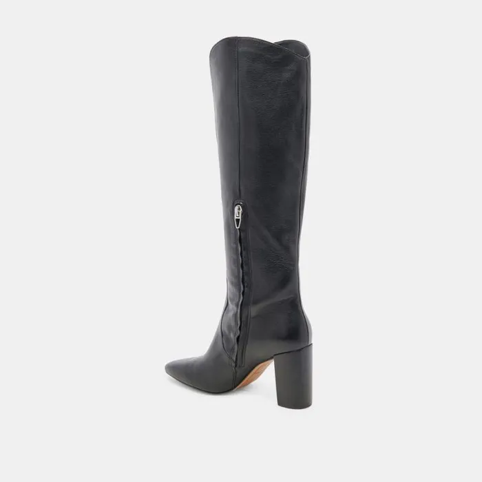 Dolce Vita Nedi Boots Black Leather Women Boots and Booties