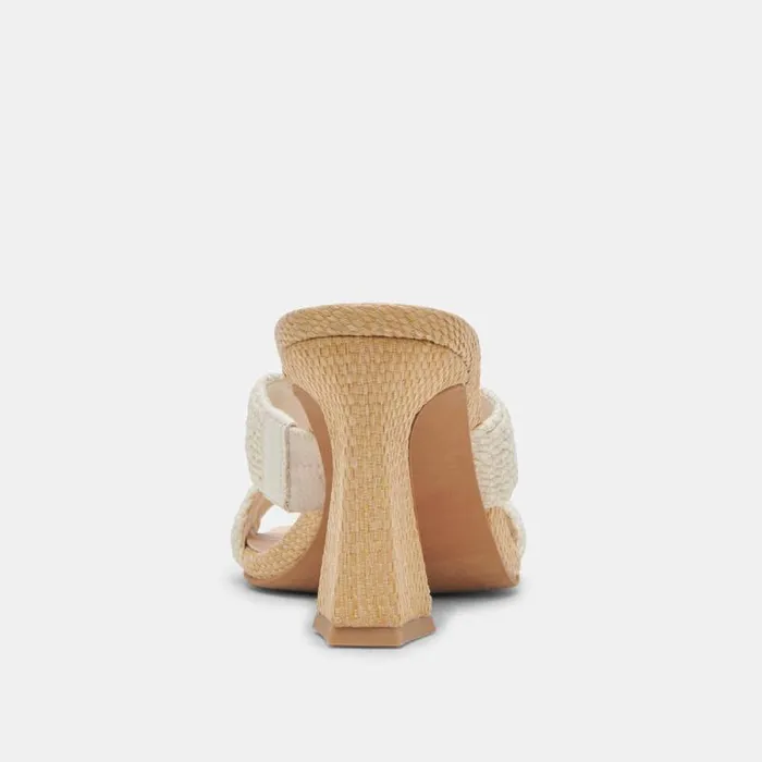 Dolce Vita Nitro Heels White Raffia Women Heels