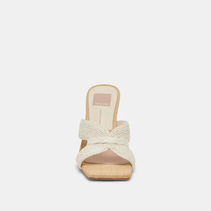 Dolce Vita Nitro Heels White Raffia Women Heels