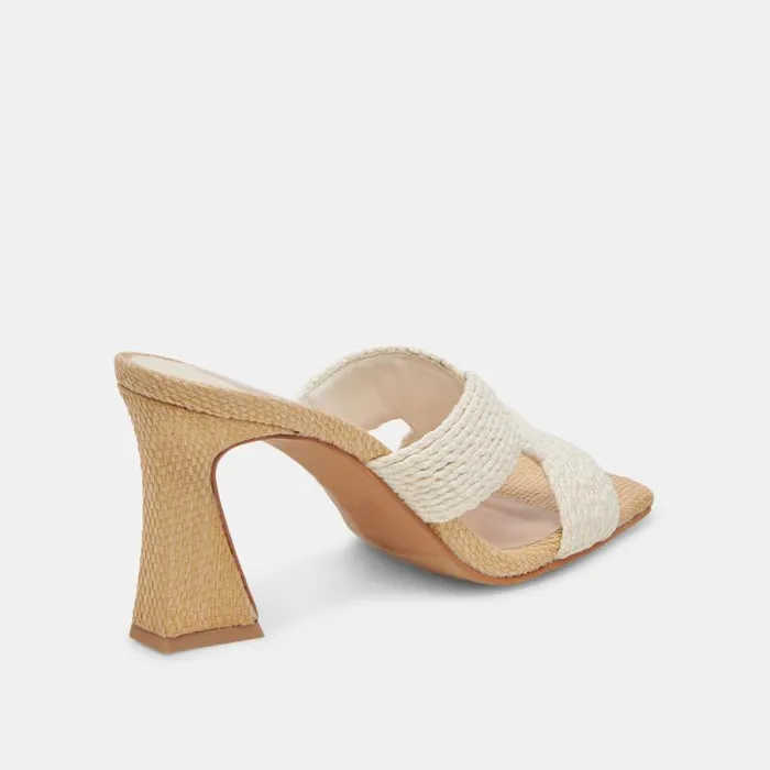 Dolce Vita Nitro Heels White Raffia Women Heels