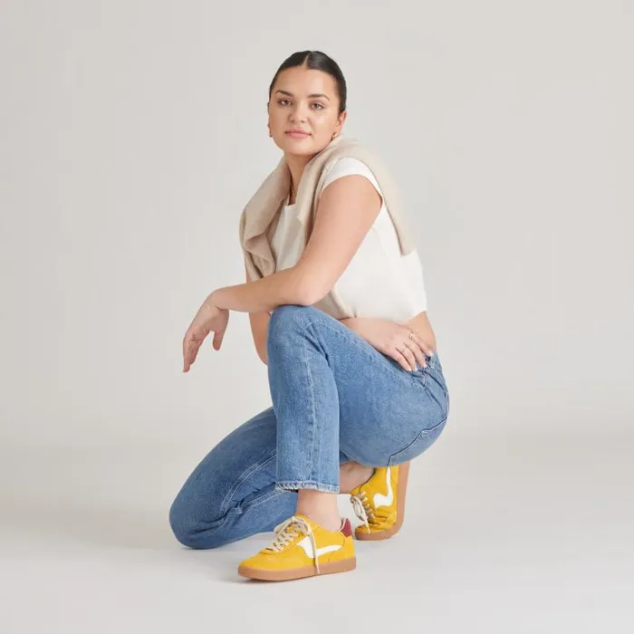 Dolce Vita Notice Sneakers Mustard Suede Women Sneakers