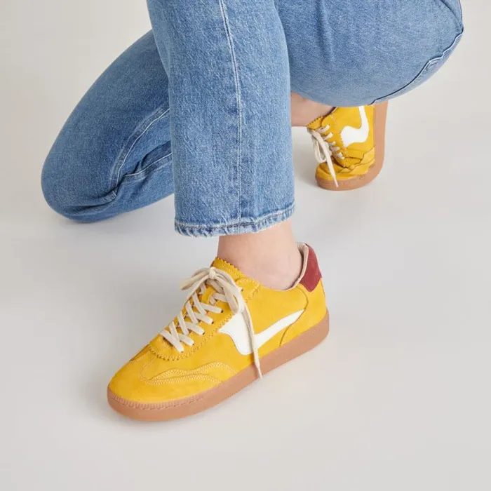 Dolce Vita Notice Sneakers Mustard Suede Women Sneakers