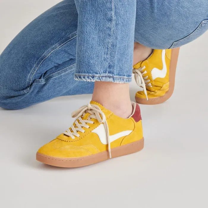 Dolce Vita Notice Sneakers Mustard Suede Women Sneakers