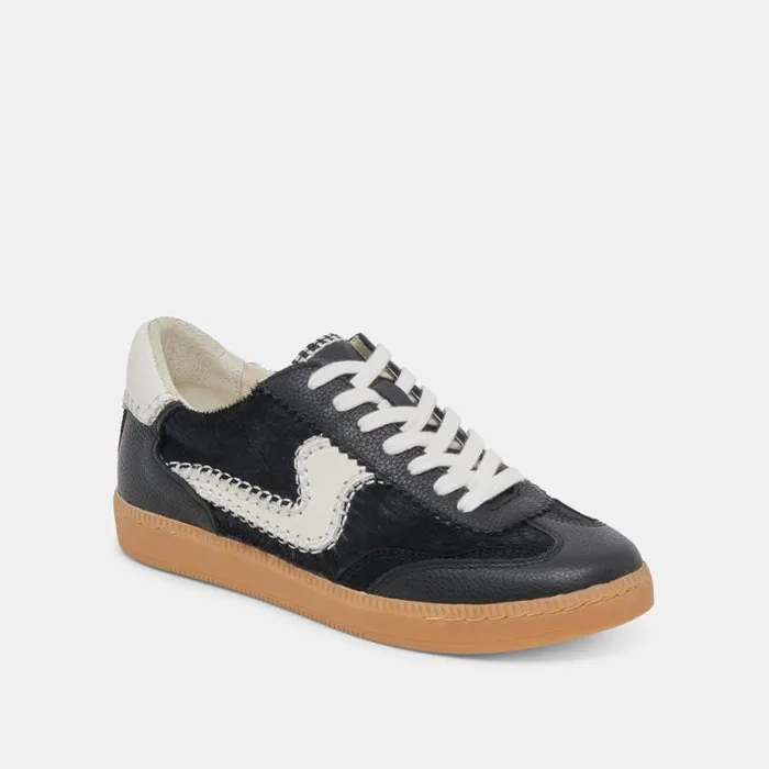 Dolce Vita Notice Stitch Sneakers Onyx Calf Hair Women Sneakers